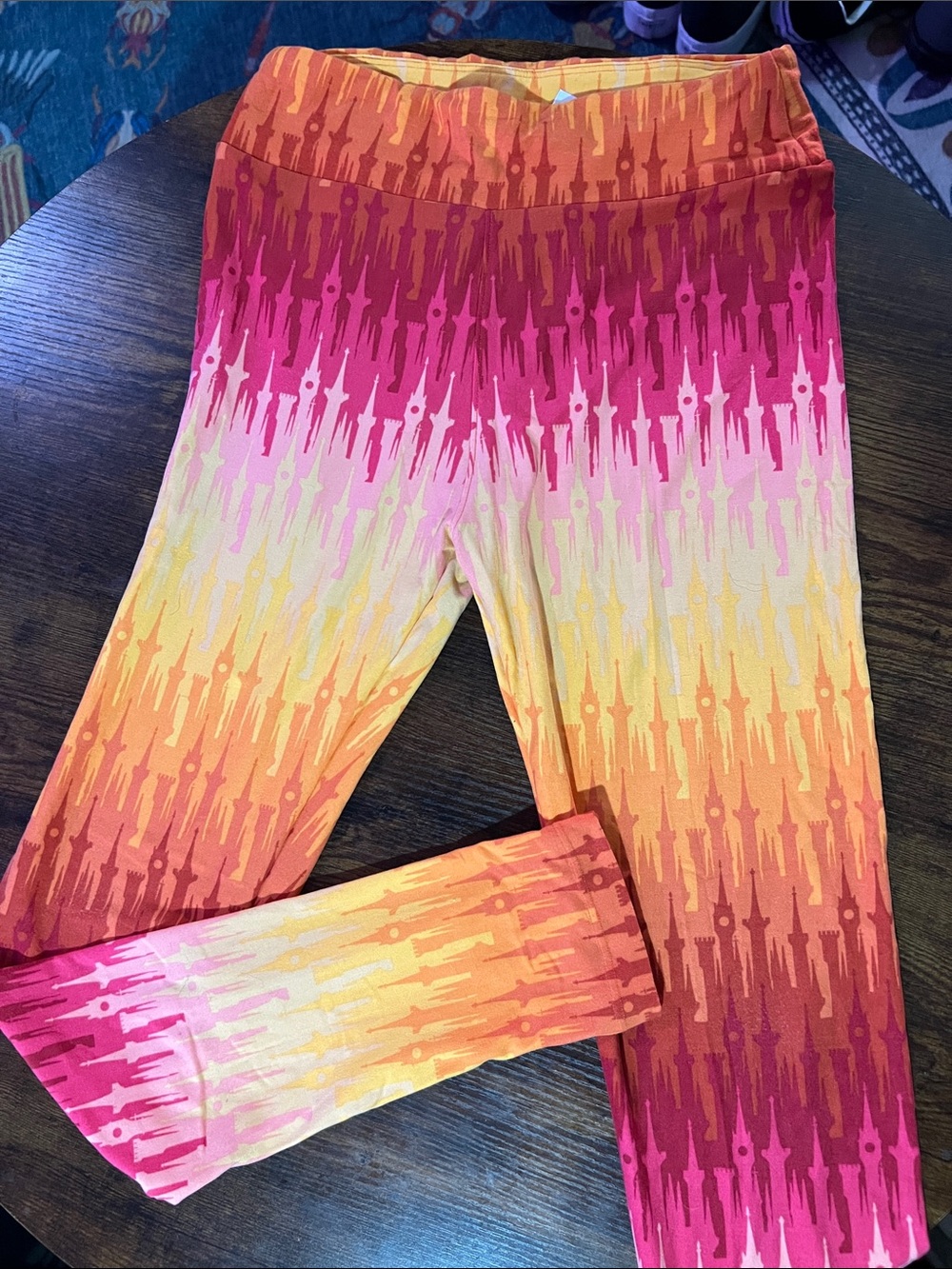 Disney Castle LulaRoe Gradient Pink Orange Leggings